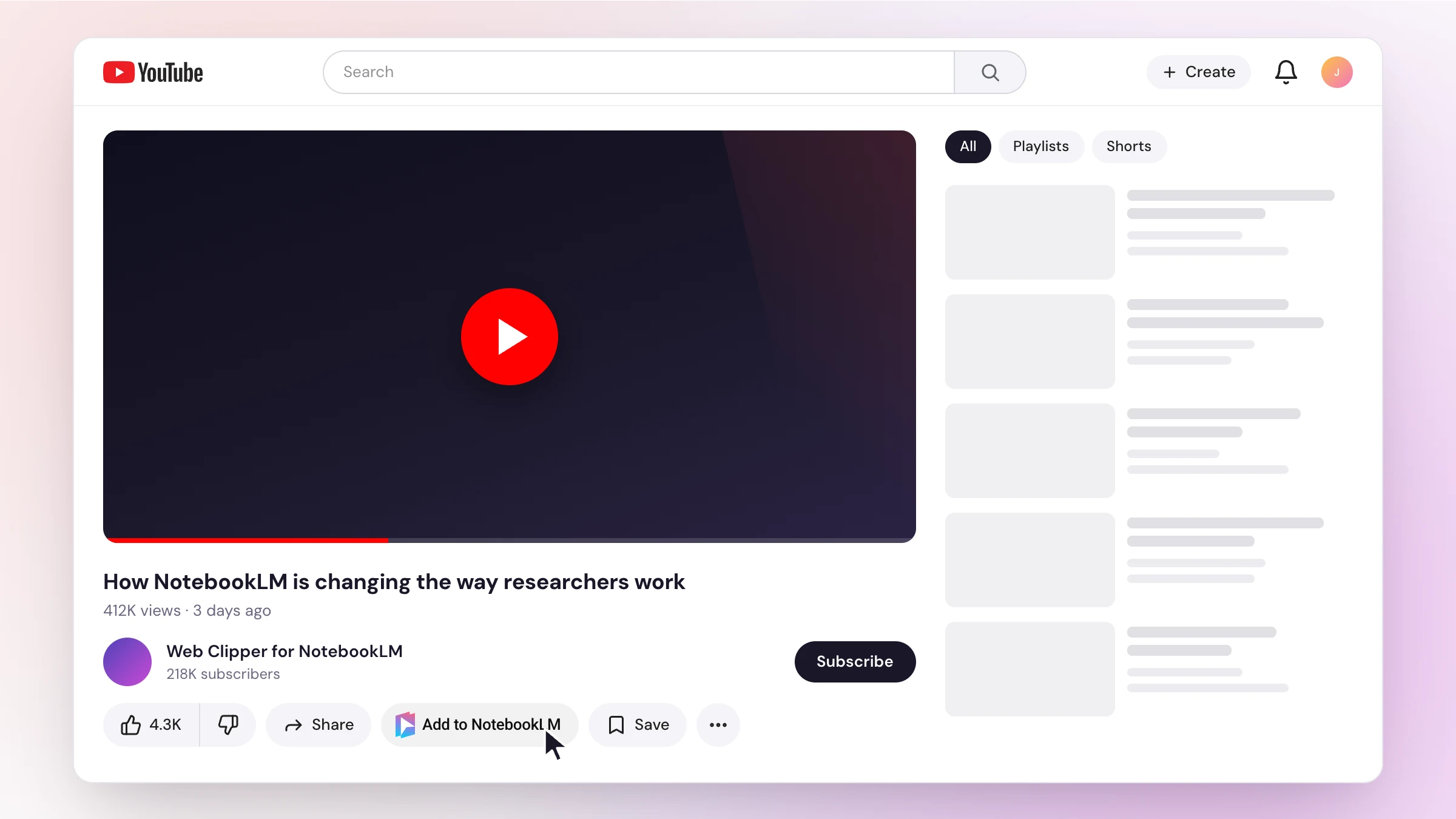 YouTube to NotebookLM